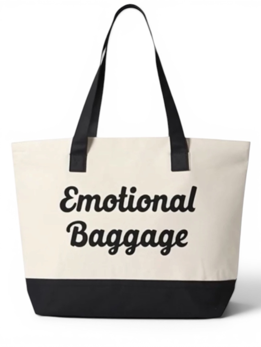 ban.do Emotional Baggage Oversized Canvas Tote Bag Funny Graphic NWT